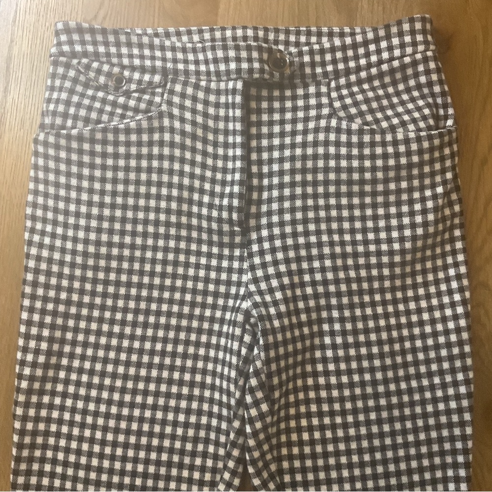 Anthropologie Black & White Gingham Capri Pedal Pusher Pants - Picture 16 of 16
